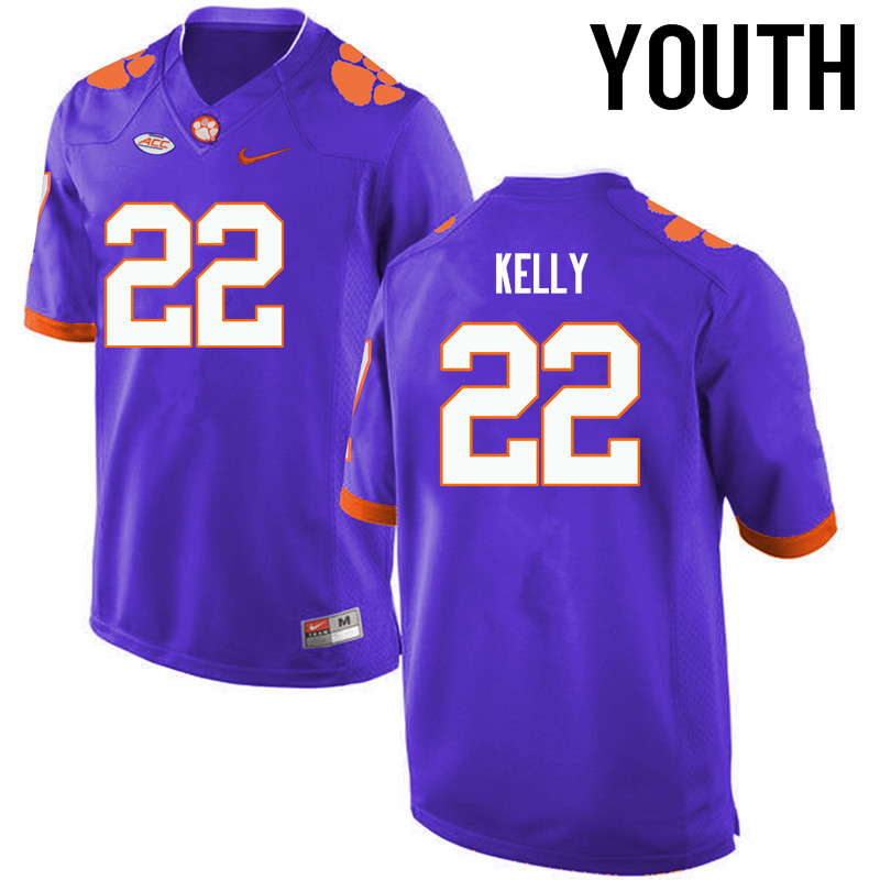 Youth Clemson Tigers #22 Xavier Kelly College Football Jerseys-Purple - Click Image to Close
